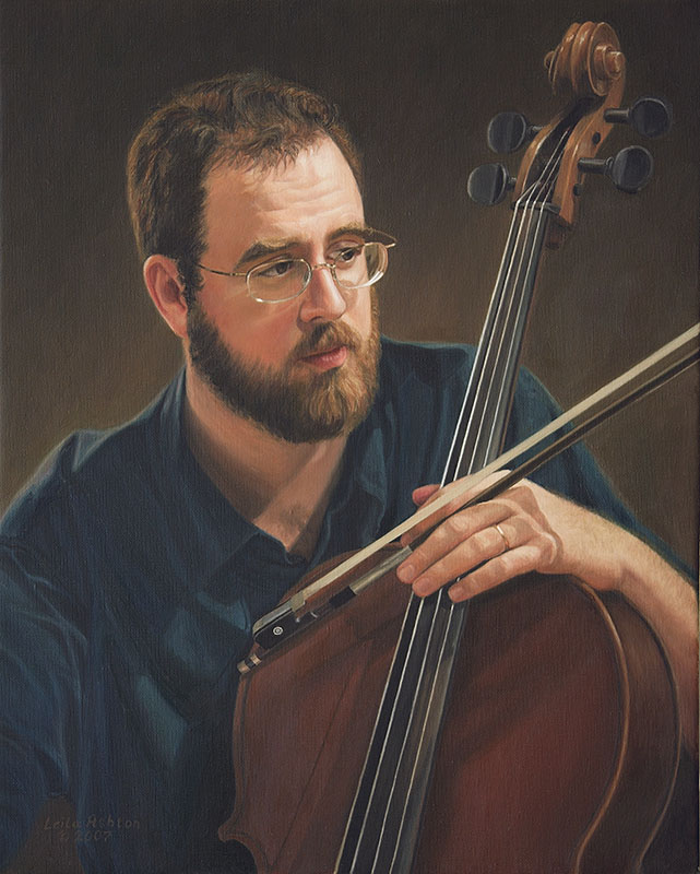 man with cello and bow